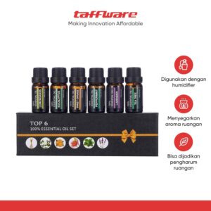 Taffware HUMI Set Essential Oils Minyak Aromatherapy 10ml 6PCS – RH-06